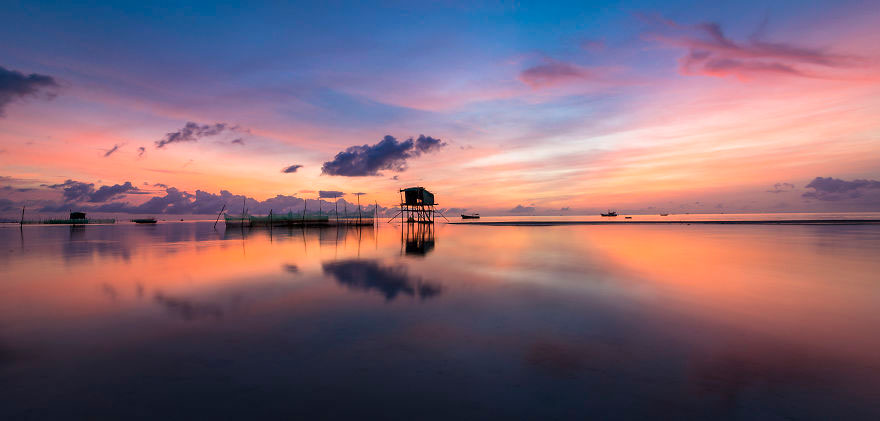 Peaceful sunrise at Ham Ninh