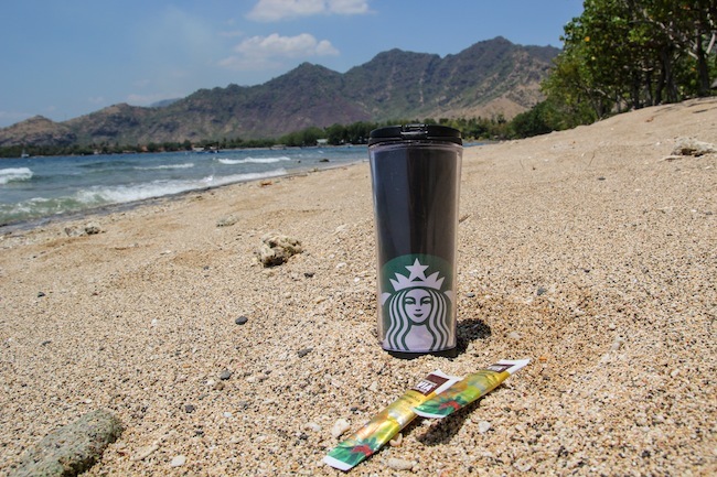 Starbuck Cup and seashore