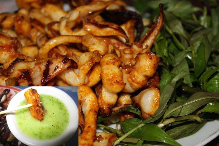 A plate of grilled octopus is around 50.000 VND