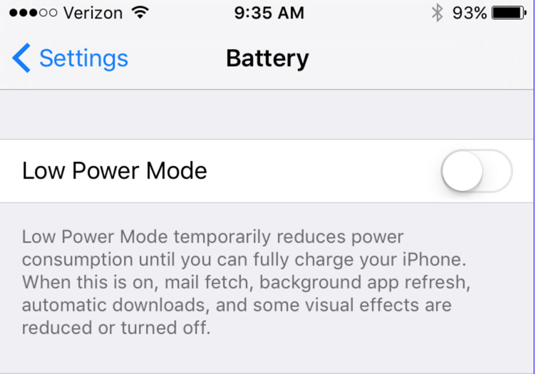 low power mode