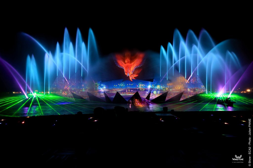 Wings of time light show at Sentosa Island