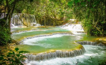 9 best places to visit in Laos Kuang Si waterfall of Laos tourist attractions