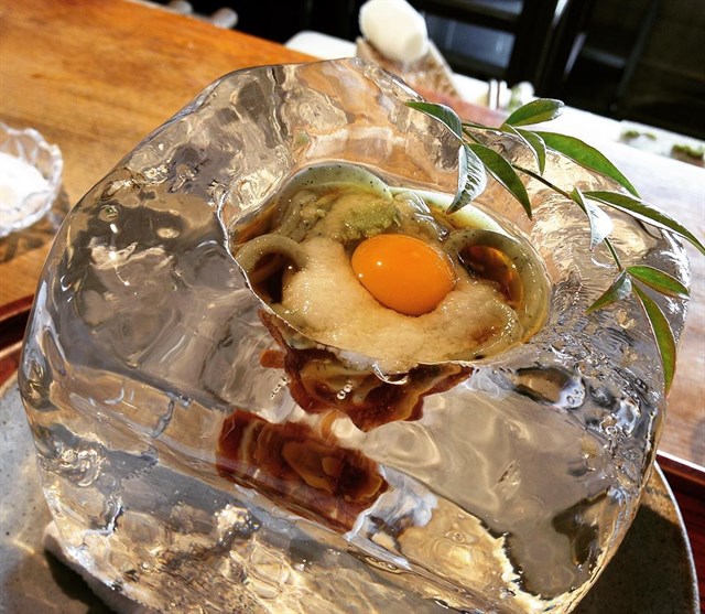 tempura matsu Japanese restaurant serves up noodles in stunning ice