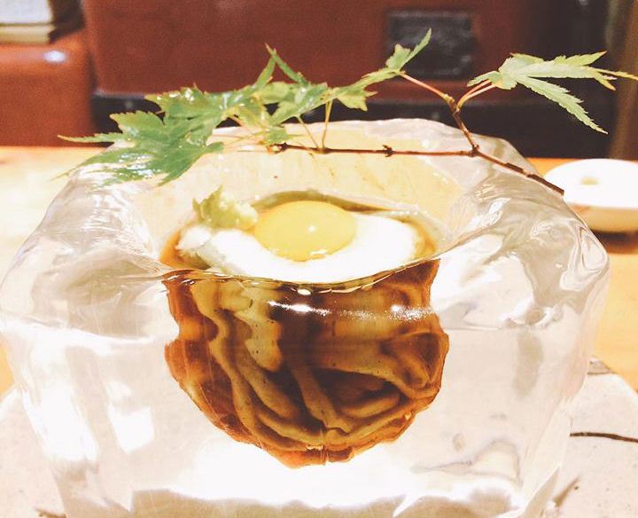 tempura matsu Japanese restaurant serves up noodles in stunning ice block bowls t