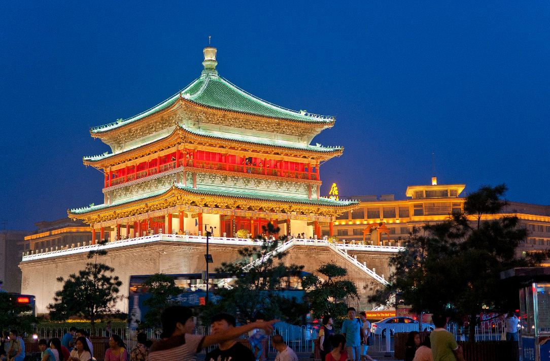 bell tower xian at night china 3