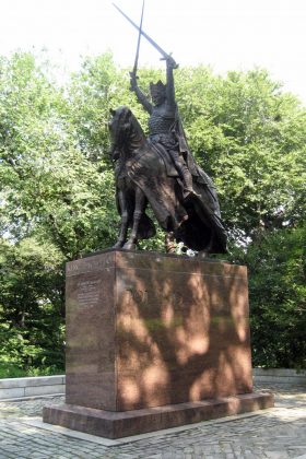 King Jagiello statue, central park, new york, us