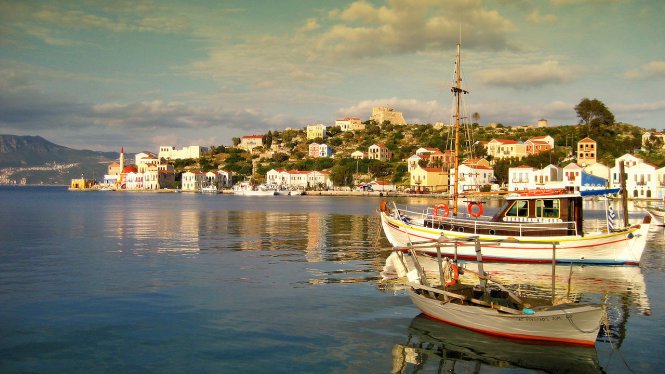 Harbor in Kastellorizo travel destinations in Greece