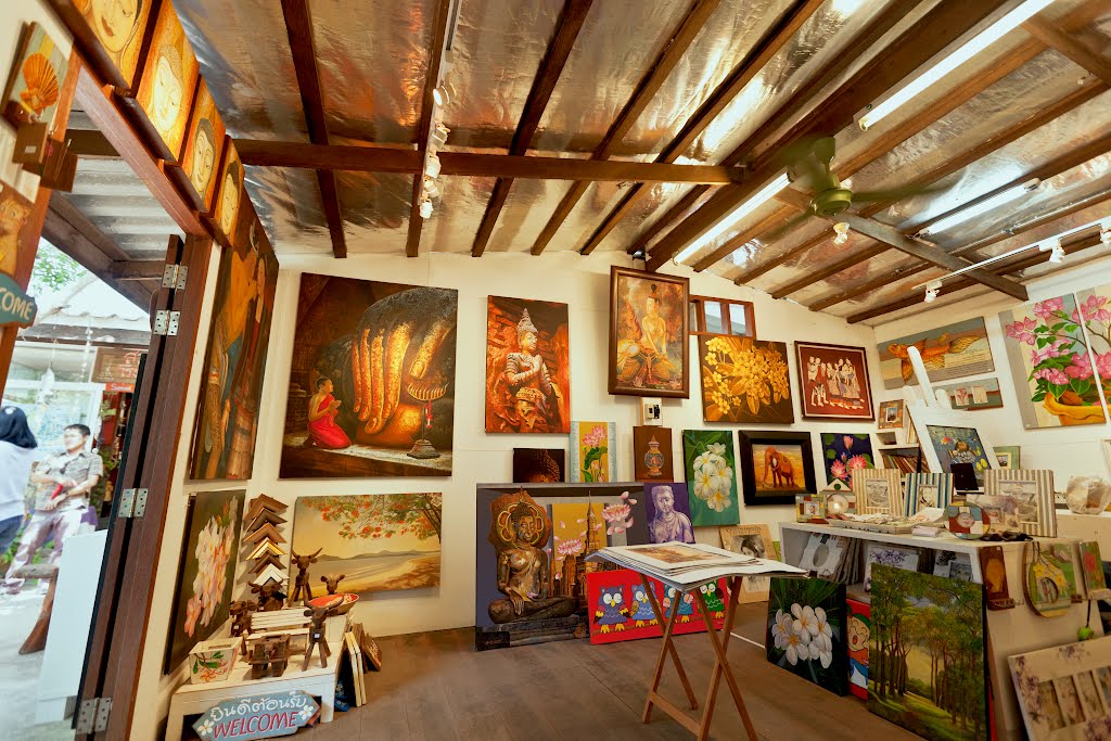 Inside the gallery room in Hua Hin Artist Village