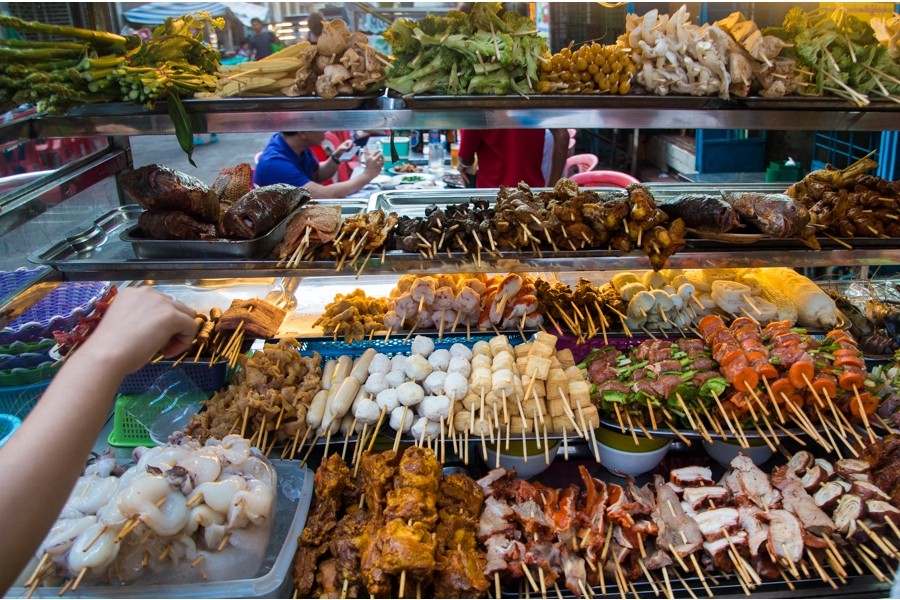 Food in Chinatown, Yangon