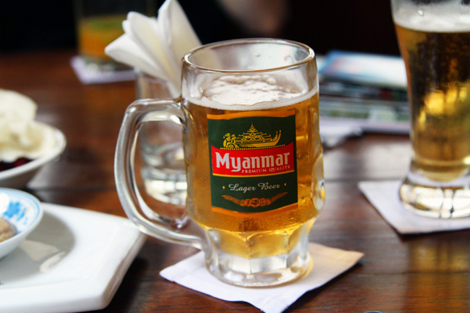 Local beer in Strand hotel, Myanmar