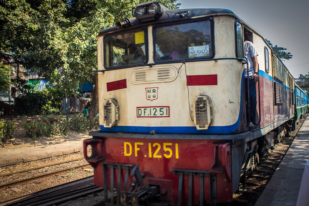 The circle line train in Yangon