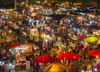 Night Bazaar night market chiangmai thailand