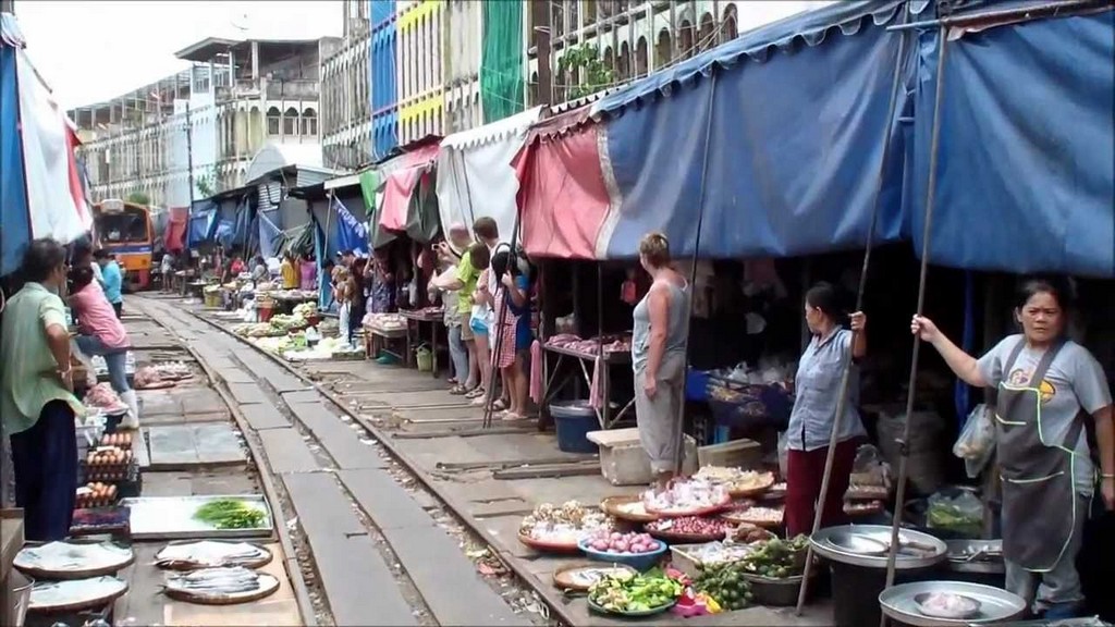 Maeklong Railway Market in Thailand maeklong railway market bangkok maeklong railway market train schedule