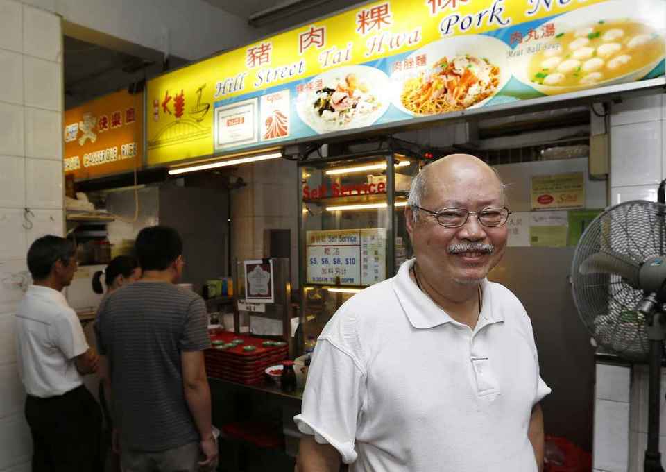 Tang Chay Seng at his Hill Street Tai Hwa Pork Noodle stall in Crawford Lane.