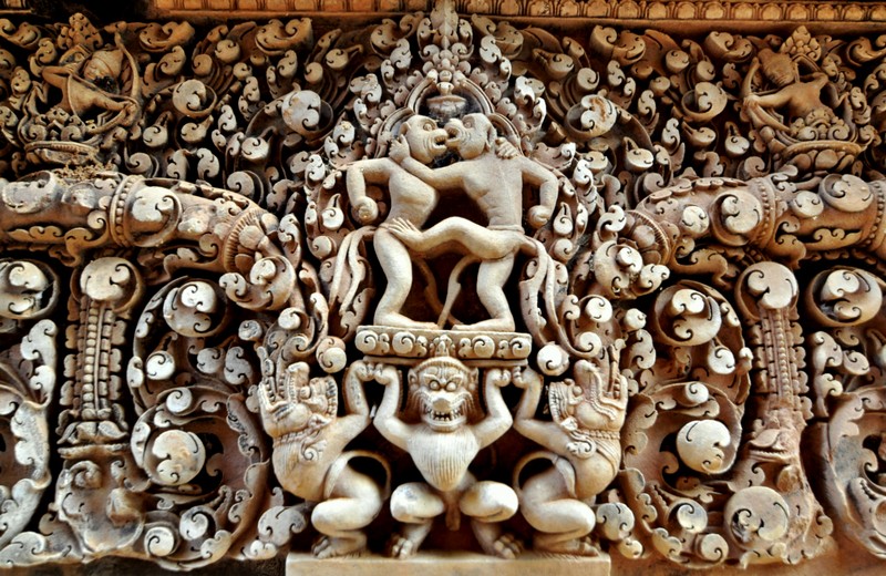 Banteay Srei Temple, Siem Reap with carvings