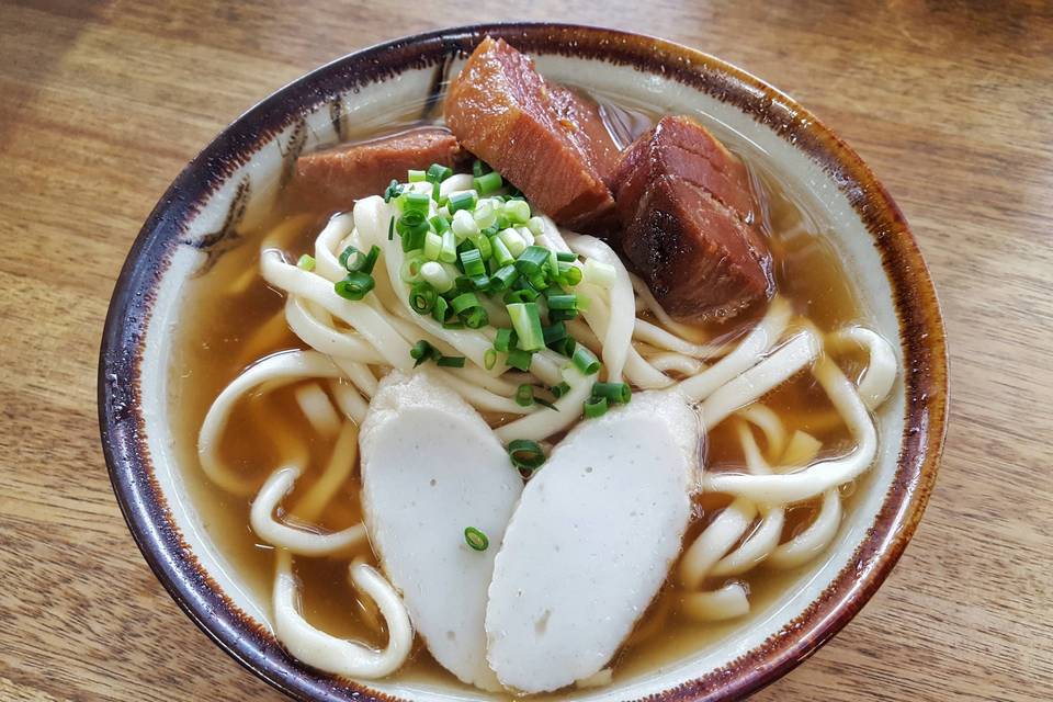 Okinawan Soba Noodles with Pork Belly and Fish Cake