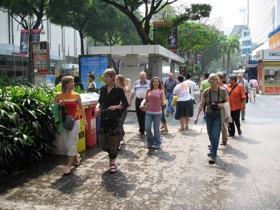 Walking in Downtown Singapore