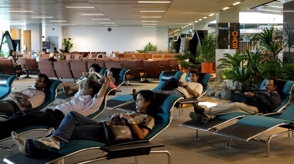 People snoozing at The Oasis at Terminal 2