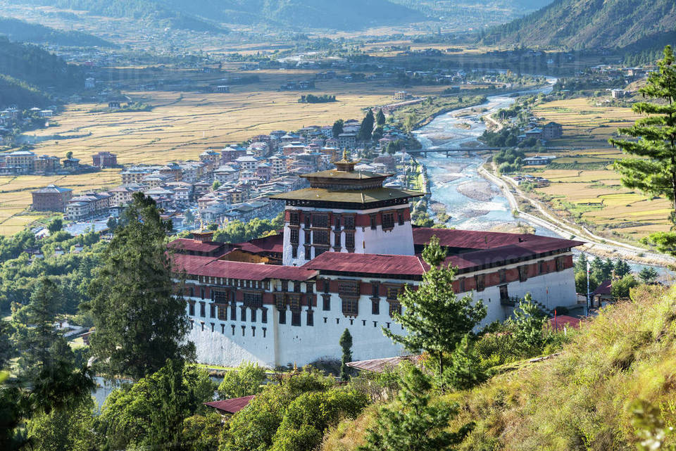 Rinpung Dzong in the Paro Valley; Paro, Bhutan