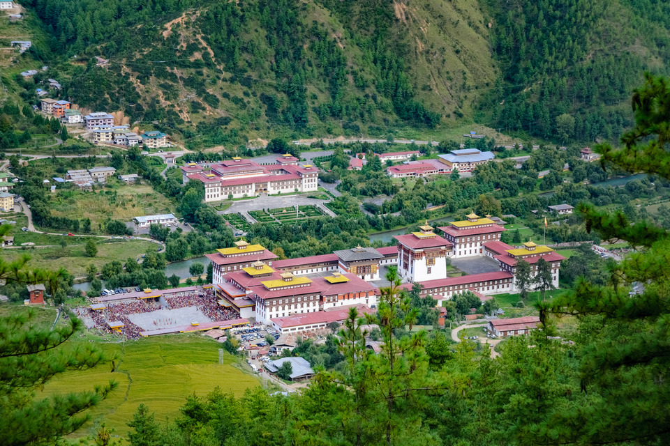 Tashicho Dzong Viewed from Above, Thimphu