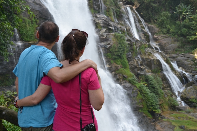 Impressive waterfall at Doi Inthanon National Park ...