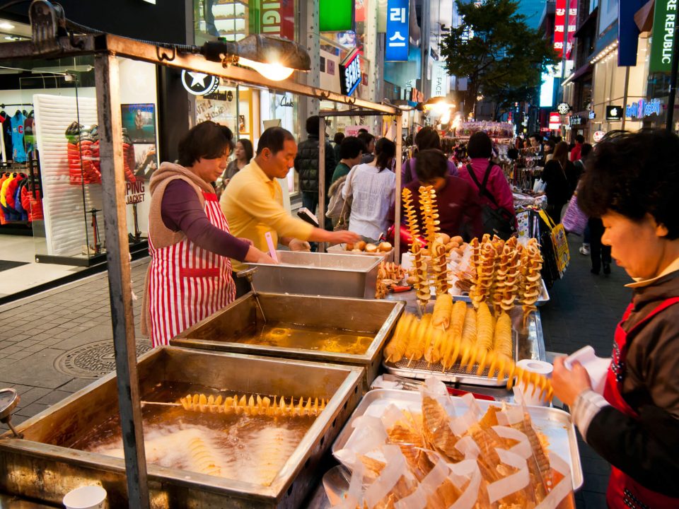 Korean street food hweori gamja tornado potato