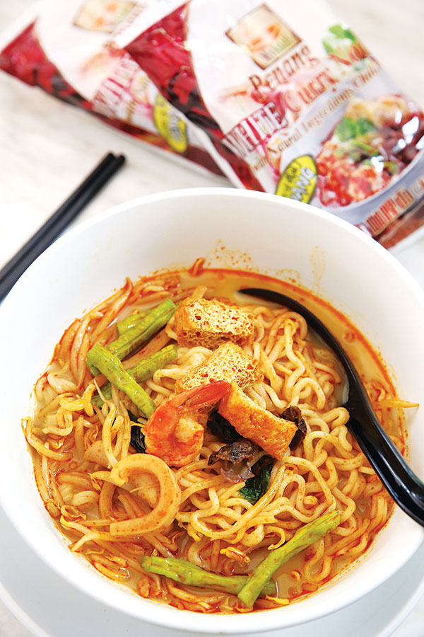 The Baba Laksa is made with the myKuali noodles