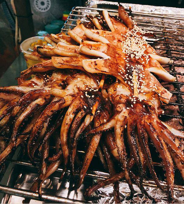Grilled squid taipei night market