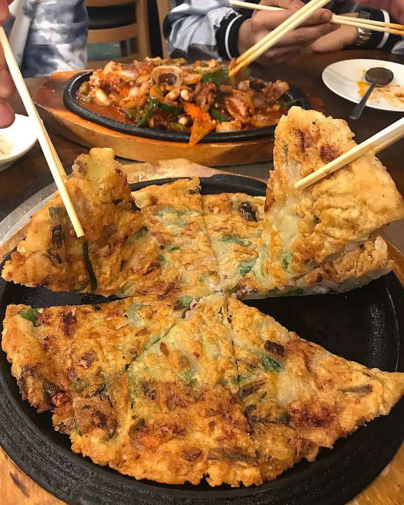 Haemul Pajeon (Korean Seafood Scallion Pancake)