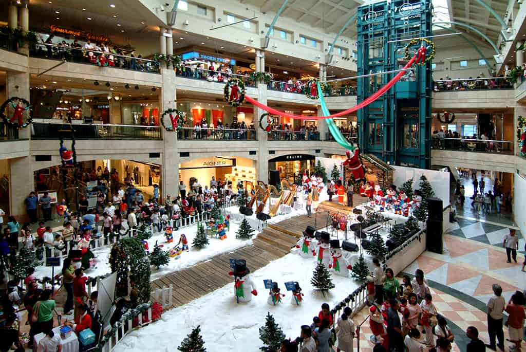 Shopping mall in Jakarta during the Christmas season.