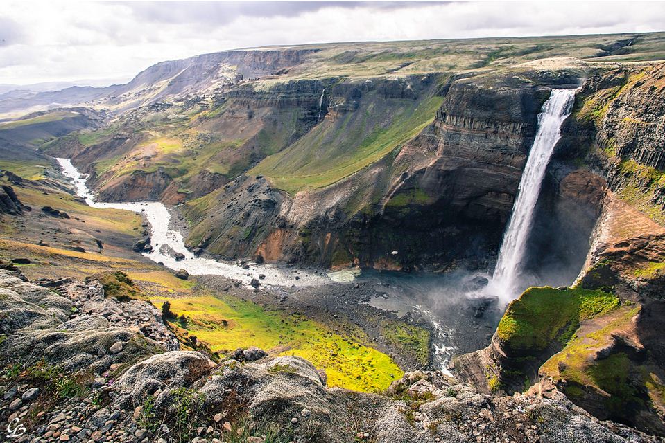 Iceland's specialty is the waterfall. Háifoss, one of Iceland's most beautiful waterfalls