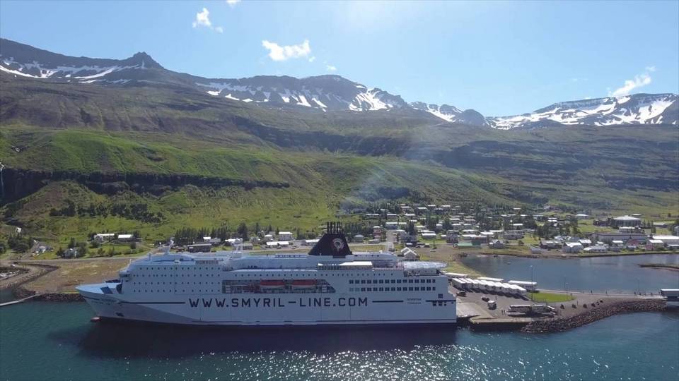 Smyril Line Norröna - Iceland to Denmark - Docked in Seydisfjordur Iceland