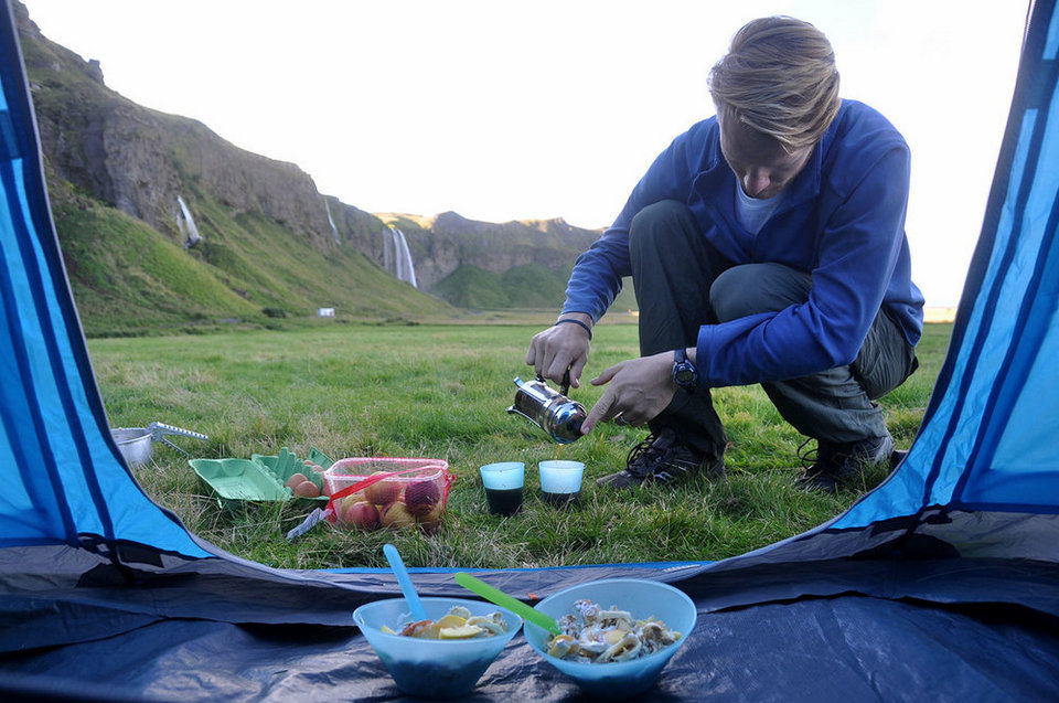 Breakfast+near+Waterfall+Iceland+Camping+Equipment