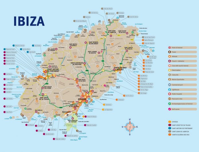 Ibiza Tourist Attractions Map 696x533 