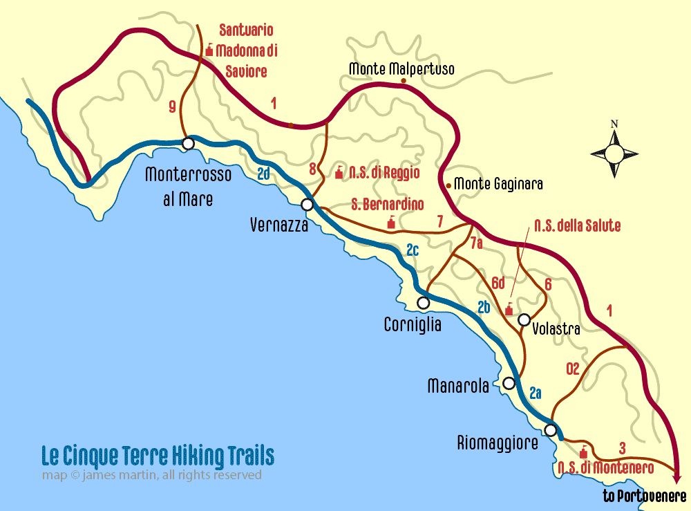 Cinque Terre Trail Map