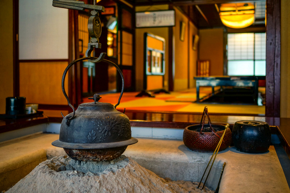 Interior of Chaya - a traditional Japanese Tea House at Higashi Chaya District
