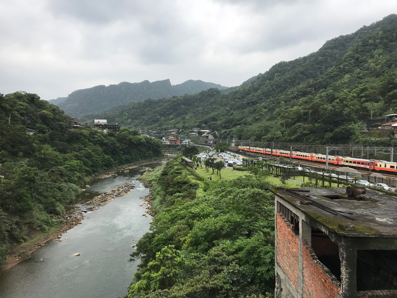 Houtong Cat Village with the Keelung River cutting through it…