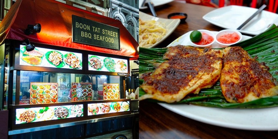 Grilled seafood at Boon Tat Street BBQ Seafood,chinatown singapore must eat,must eat in chinatown singapore (1)