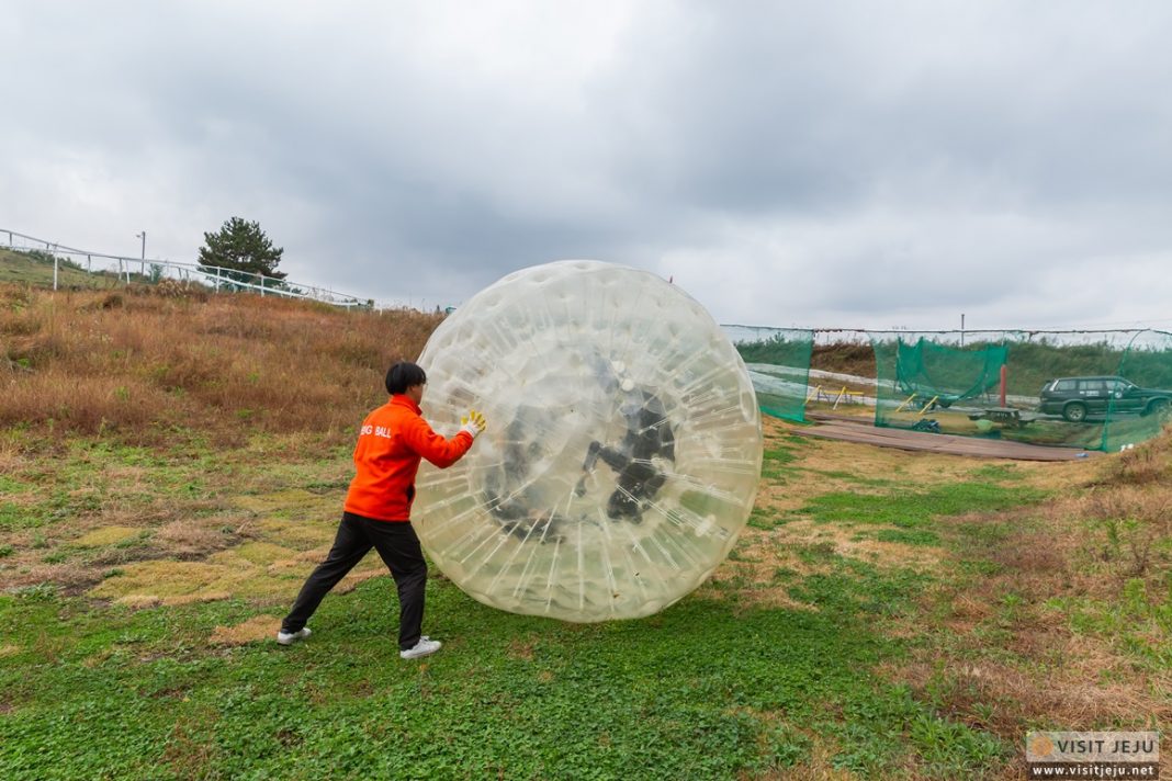 jeju Big Ball Land Zorbing (2) Living + Nomads Travel tips, Guides