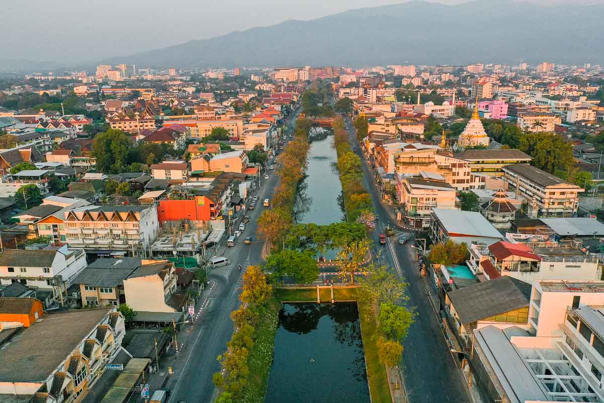 aerial view of chiang mai