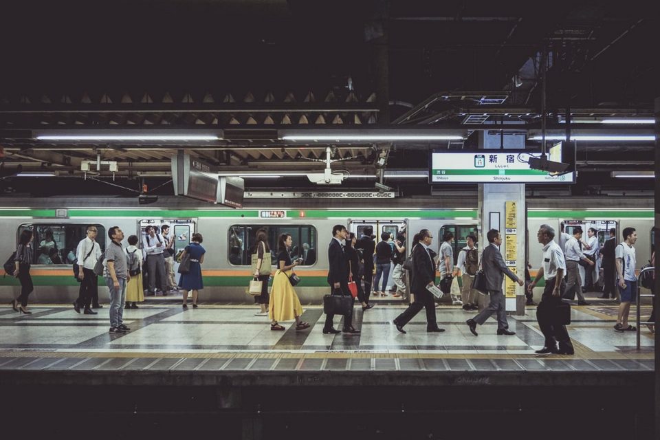 crowded railway station