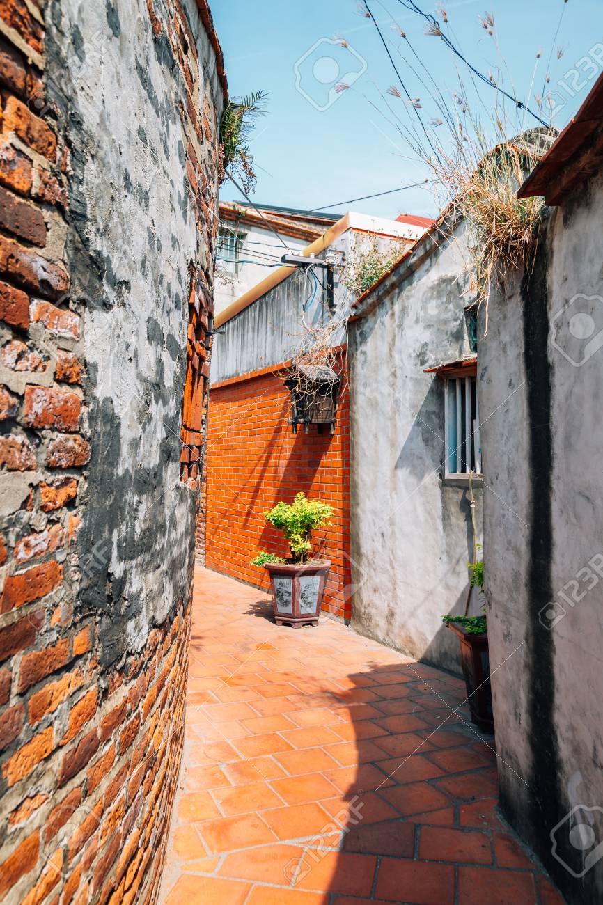 Jiuqu Lane historic old street in Lukang, Taiwan