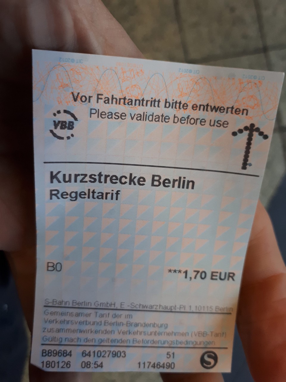 A 1.70 single ticket