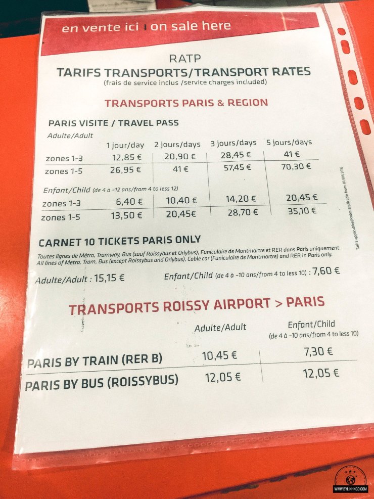 Price List Of Metro And Bus Tickets In Paris Tickets By Zone Carnet And Rer B Tickets From The Airport To Central Paris Living Nomads Travel Tips Guides News Information