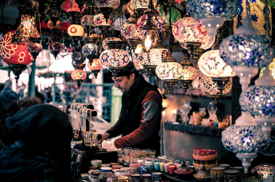 Lanterns at a bazaar