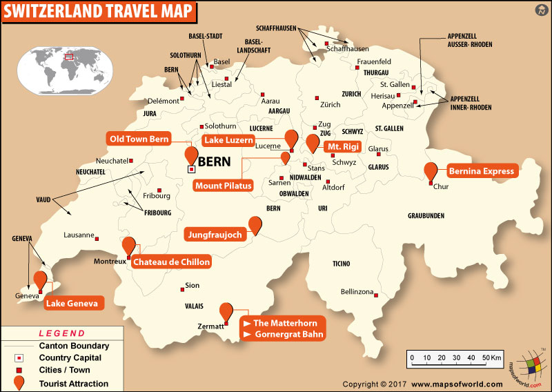 swiss tourist map