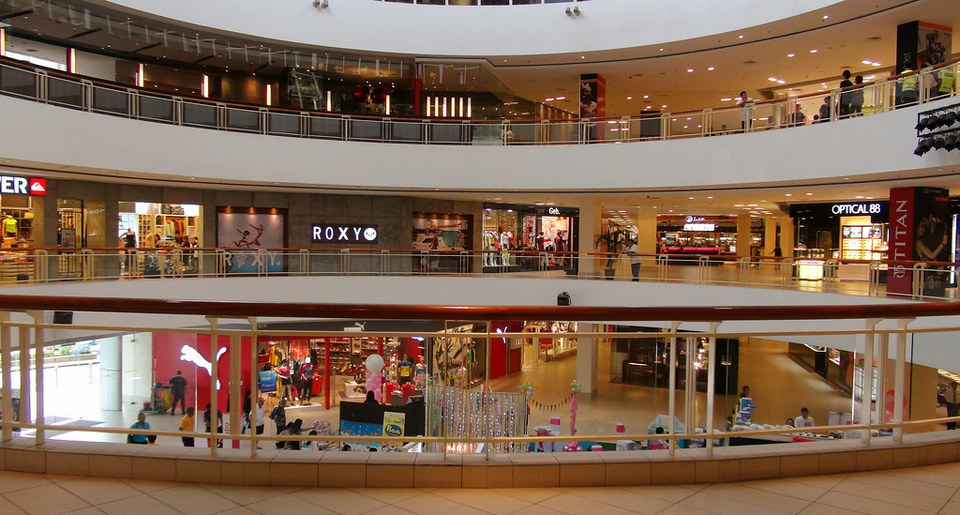 Queensbay Mall with famous fashion brands