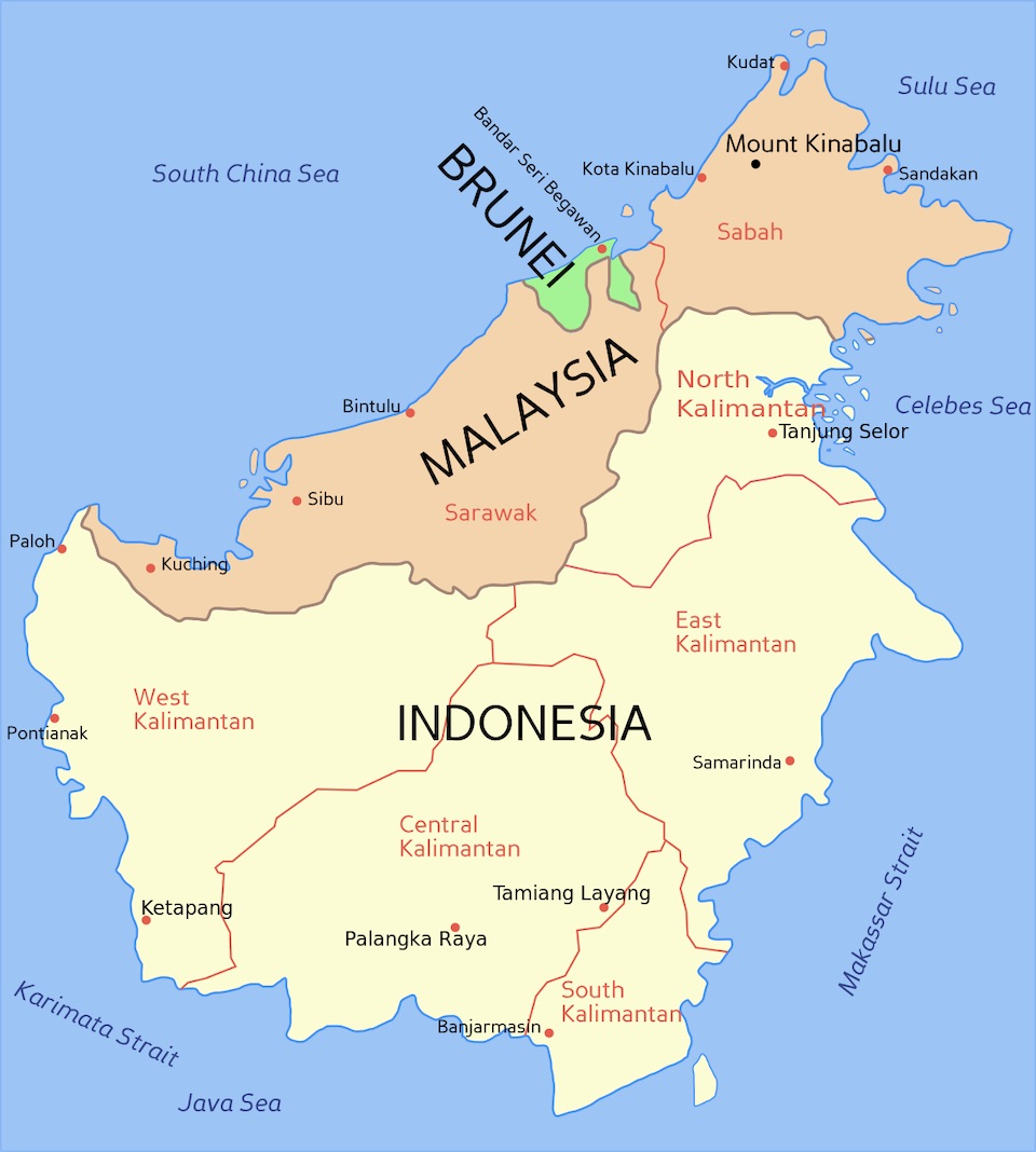 kuching borneo malaysia map