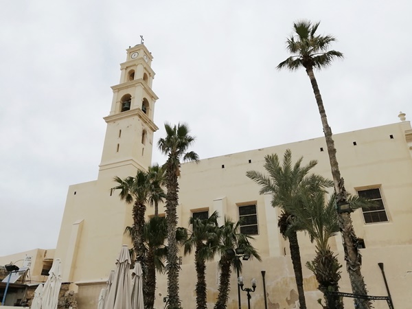 A Christian church in the Arab port city.