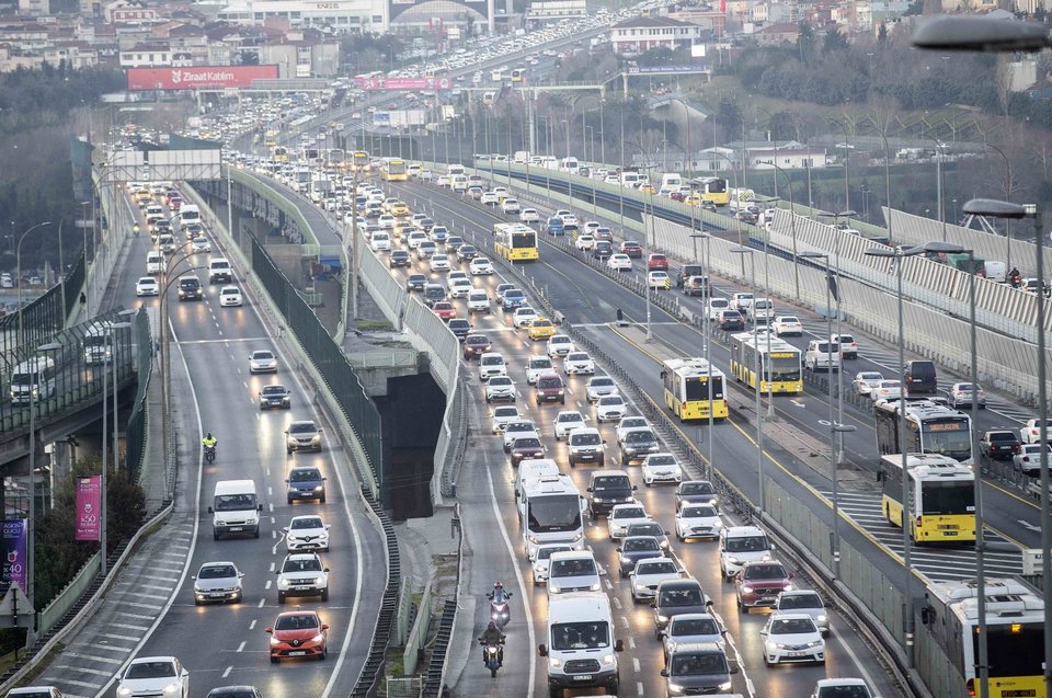 Traffic view in Istanbul, Turkey